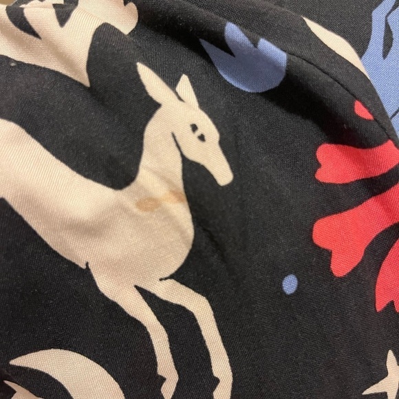 Anorak Love Print Love Planet Midi Animal Print Button Up Dress Size 10 - Picture 12 of 12